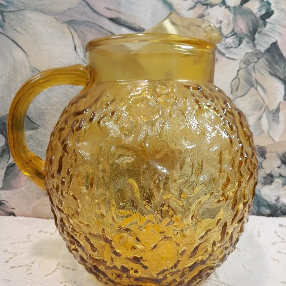 Vintage Anchor Hocking Lido Gold Pitcher and Glasses Set 🌟 - Picture 5 of 11